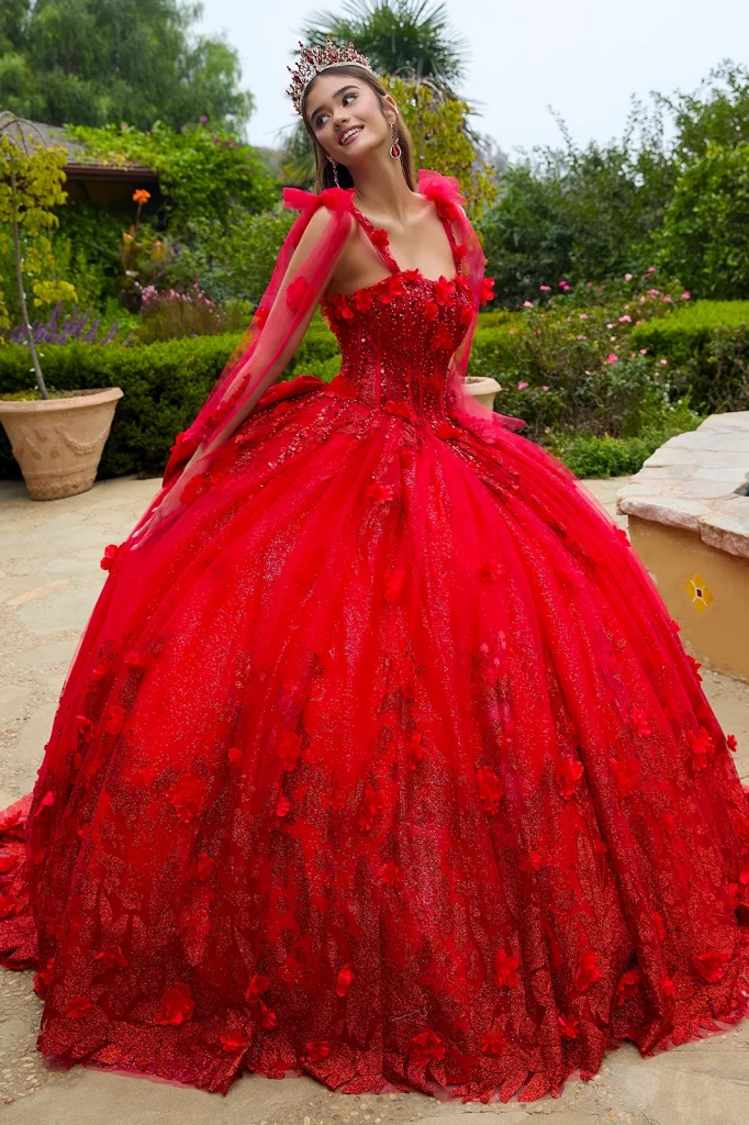 Floor-Length V-Neck Ballgown with Corset Bodice