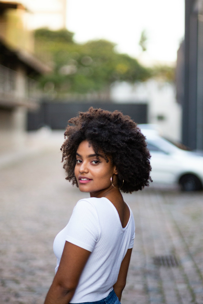 A woman with casual outfit