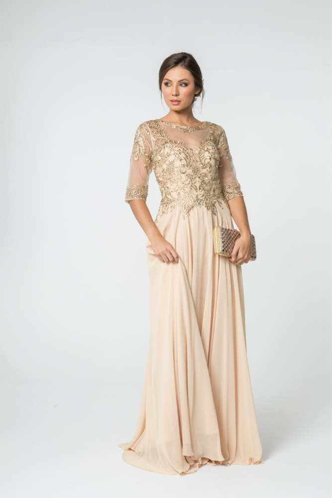 Champagne colored long dress