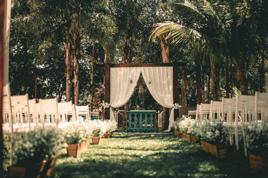 Decoration of a beach wedding