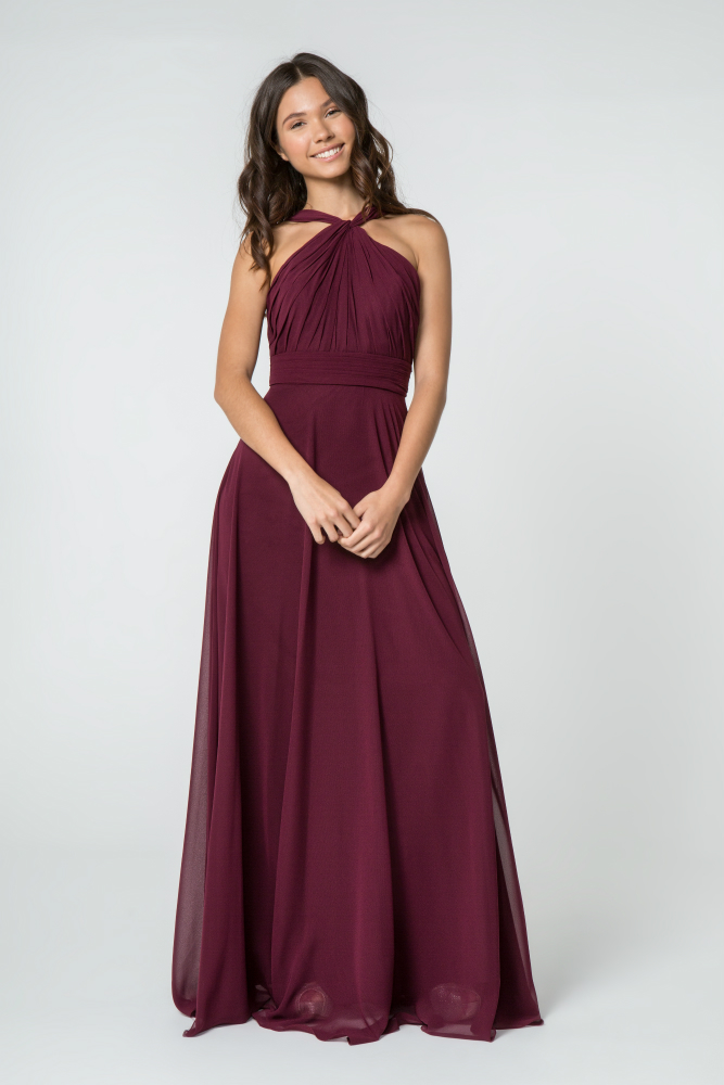 Long dress with halter neck