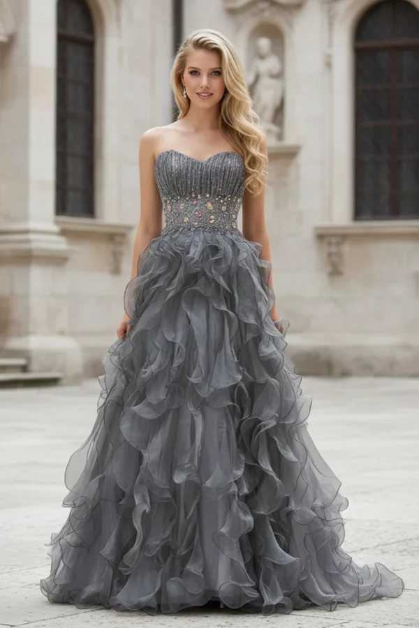 gl1026-silver-4-high-low-prom-pageant-gala-red-carpet-organza-beads-jewel-open-back-zipper-strapless-sweetheart-a-line-ruffle