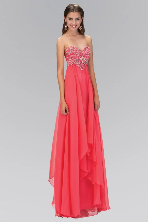 gl1061-coral-1-long-prom-pageant-chiffon-beads-open-back-zipper-strapless-sweetheart-empire