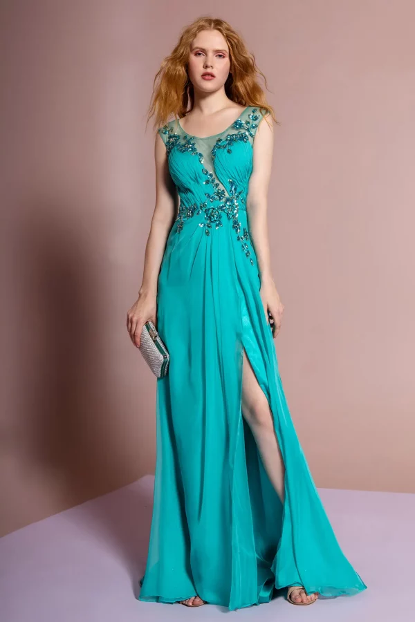gl1088-aqua-1-floor-length-prom-pageant-mother-of-bride-gala-red-carpet-chiffon-beads-sheer-back-open-back-zipper-sleeveless-illusion-sweetheart-a-line-slit-pleated