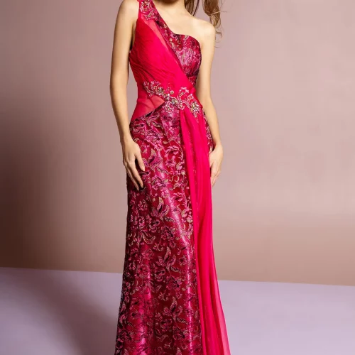 gl1095-fuchsia-1-floor-length-prom-pageant-mother-of-bride-gala-red-carpet-lace-applique-jewel-straps-zipper-one-shoulder-asymmetric-a-line