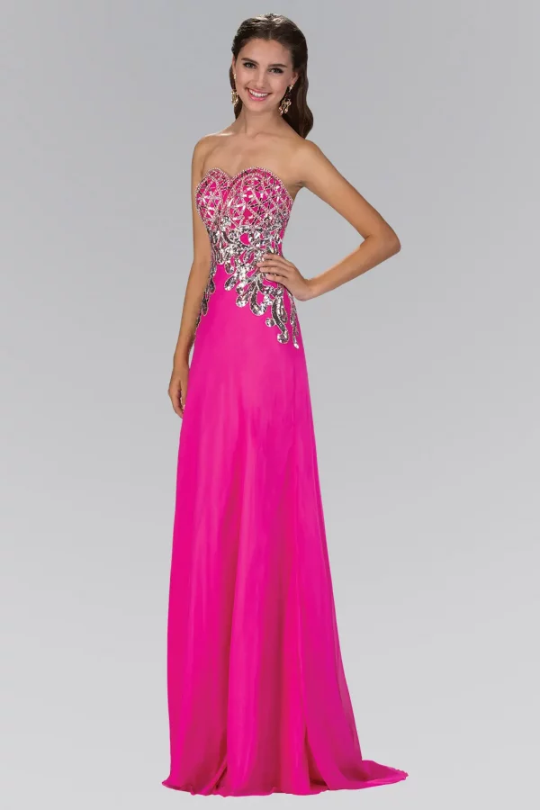 gl1148-fuchsia-1-floor-length-prom-pageant-mother-of-bride-gala-red-carpet-chiffon-beads-sequin-open-back-zipper-strapless-sweetheart-a-line