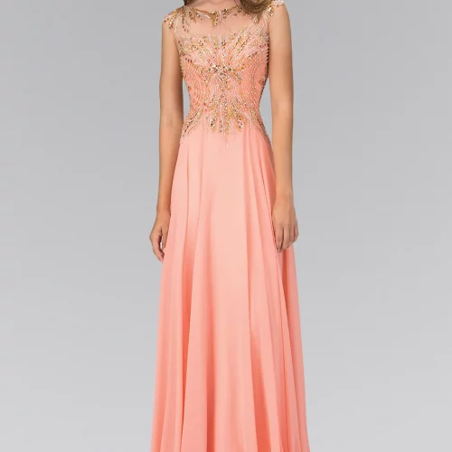 gl1305-coral-1-floor-length-prom-pageant-mother-of-bride-gala-red-carpet-chiffon-beads-sheer-back-zipper-sleeveless-boat-neck-a-line
