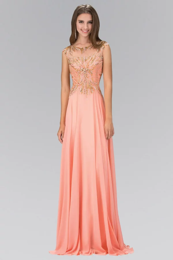 gl1305-coral-1-floor-length-prom-pageant-mother-of-bride-gala-red-carpet-chiffon-beads-sheer-back-zipper-sleeveless-boat-neck-a-line