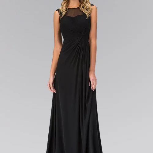 gl1375-black-1-floor-length-prom-pageant-bridesmaids-chiffon-covered-back-zipper-sleeveless-crew-neck-a-line-ruched