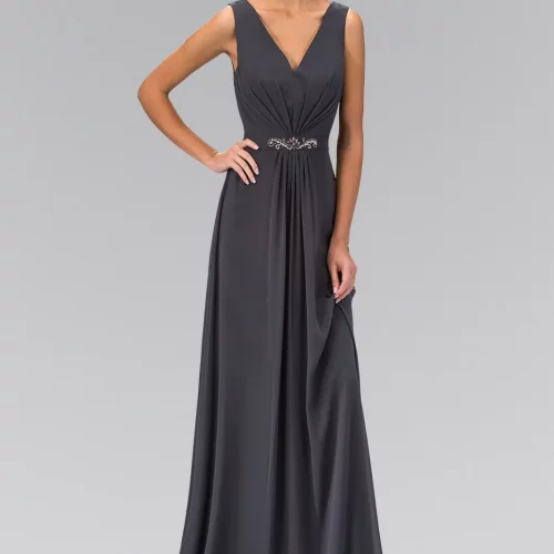 gl1389-charcoal-1-floor-length-bridesmaids-mother-of-bride-chiffon-jewel-open-back-zipper-sleeveless-v-neck-a-line