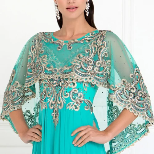 gl1527-green-3-long-prom-pageant-mother-of-bride-gala-red-carpet-chiffon-embroidery-jewel-covered-back-zipper-cape-sleeve-crew-neck-a-line
