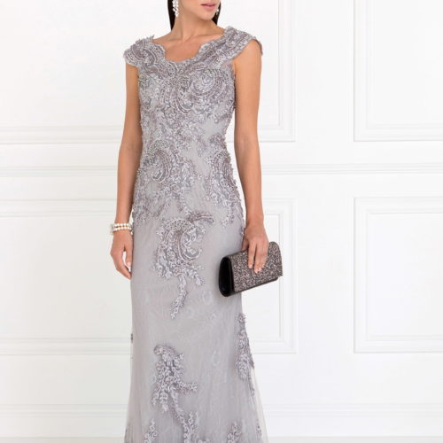 silver lace mermaid mother of the bride dress