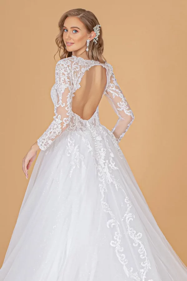 GL1804 | Illusion Sweetheart Long Sleeve Wedding Gown | GLS