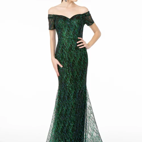 gl1846-black-green-1-floor-length-prom-pageant-gala-red-carpet-tulle-glitter-zipper-v-back-short-sleeve-v-neck-mermaid-trumpet