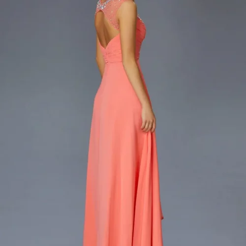 gl2023-coral-2-floor-length-prom-pageant-bridesmaids-gala-red-carpet-chiffon-beads-open-back-zipper-sleeveless-sweetheart-a-line