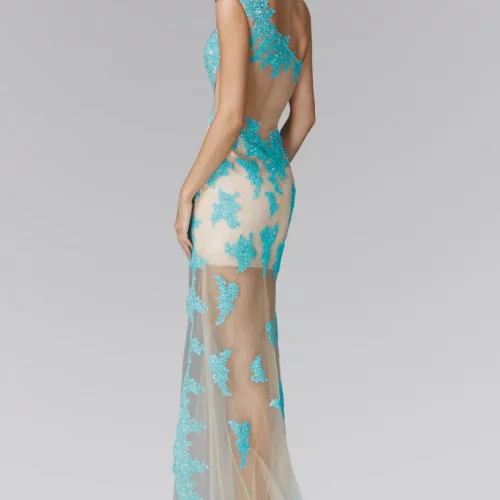 gl2051-turquoise-nude-2-tail-prom-pageant-gala-red-carpet-lace-tulle-jewel-sheer-back-zipper-one-shoulder-asymmetric-a-line