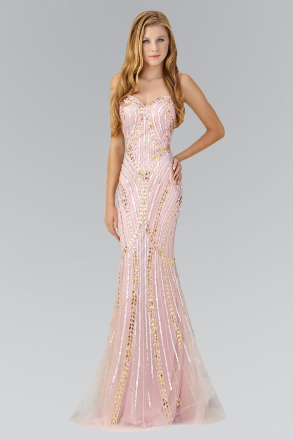 woman in pink and gold gown