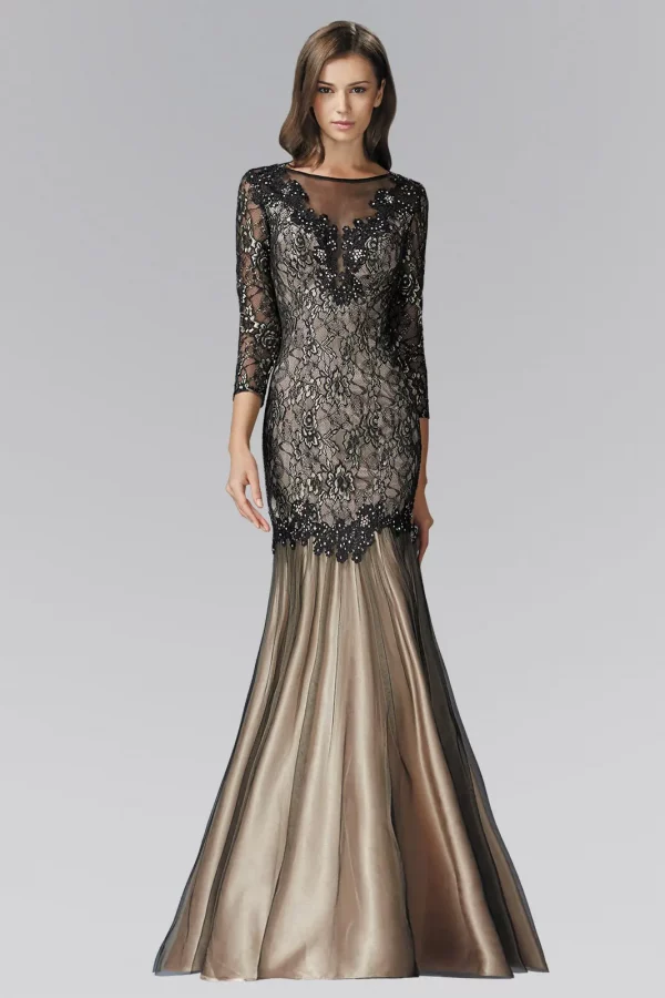 gl2107-black-nude-1-floor-length-prom-pageant-mother-of-bride-gala-red-carpet-lace-beads-open-back-zipper-three-quarter-sleeve-crew-neck-mermaid-trumpet