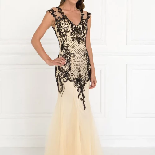 gl2169-champagne-black-1-floor-length-prom-pageant-gala-red-carpet-tulle-beads-open-back-zipper-cap-sleeve-v-neck-mermaid-trumpet