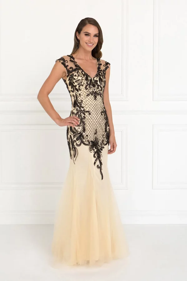 gl2169-champagne-black-1-floor-length-prom-pageant-gala-red-carpet-tulle-beads-open-back-zipper-cap-sleeve-v-neck-mermaid-trumpet