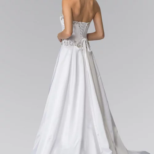 gl2201-white-2-tail-wedding-gowns-satin-beads-jewel-open-back-corset-strapless-straight-across-a-line