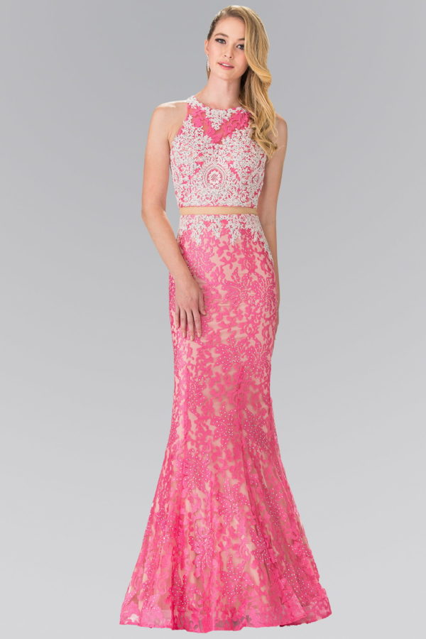 gl2271-pink-1-floor-length-prom-pageant-gala-red-carpet-lace-beads-sheer-back-zipper-sleeveless-high-neck-mock-two-piece-two-piece