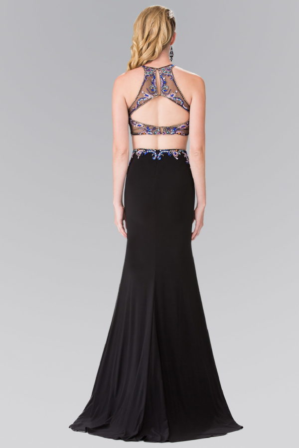 GL2277 Beaded Two Piece with Cut Out Back | GLS Collective