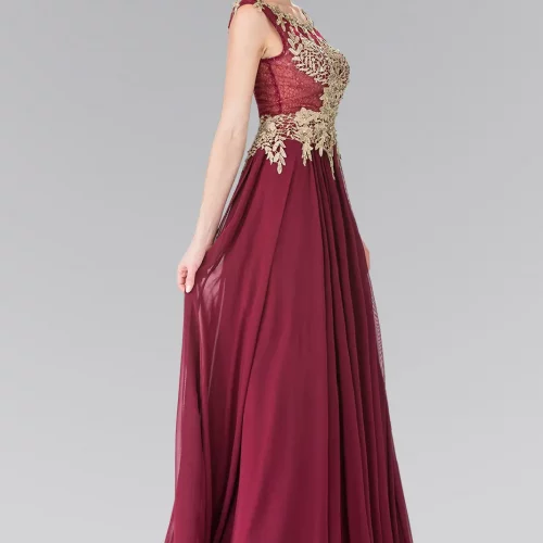 gl2288-burgundy-1-long-prom-pageant-mother-of-bride-gala-red-carpet-chiffon-lace-beads-sheer-back-zipper-sleeveless-crew-neck-a-line-floral
