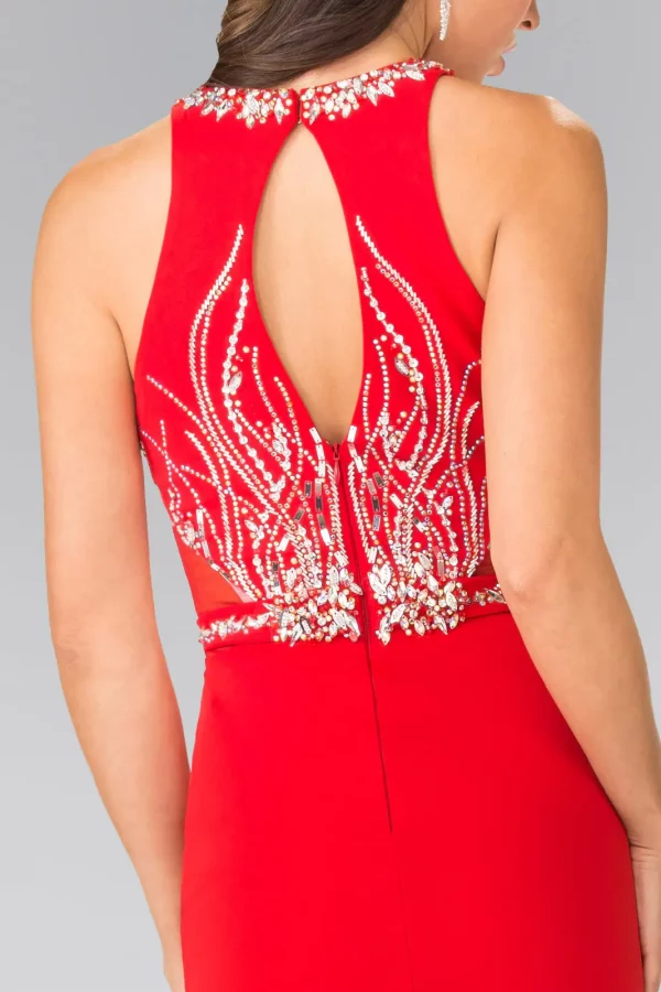 GL2294 | Bead Jewel Sequin Sheer Side Mermaid Dress | GLS