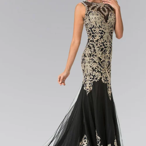 gl2307-black-2-tail-prom-pageant-mother-of-bride-gala-red-carpet-tulle-beads-embroidery-cut-out-back-sleeveless-boat-neck-mermaid-trumpet