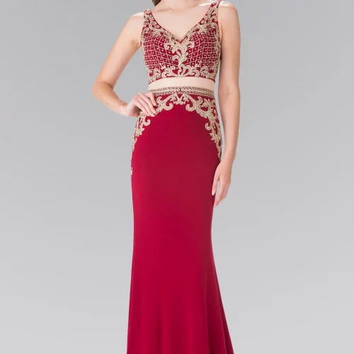 gl2334-burgundy-1-floor-length-prom-pageant-gala-red-carpet-jersey-beads-embroidery-zipper-v-back-sleeveless-v-neck-mock-two-piece-two-piece