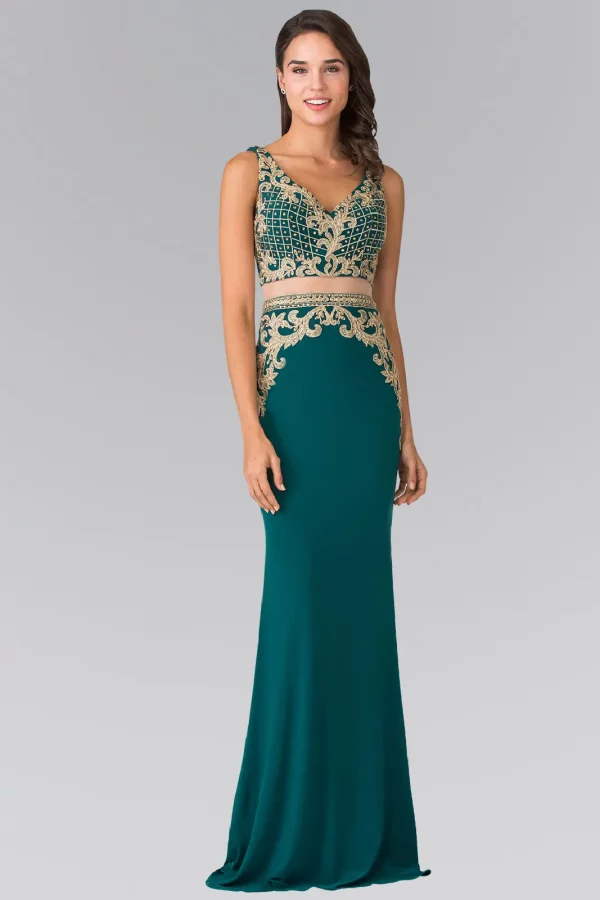 gl2334-green-1-floor-length-prom-pageant-gala-red-carpet-jersey-beads-embroidery-zipper-v-back-sleeveless-v-neck-mock-two-piece-two-piece