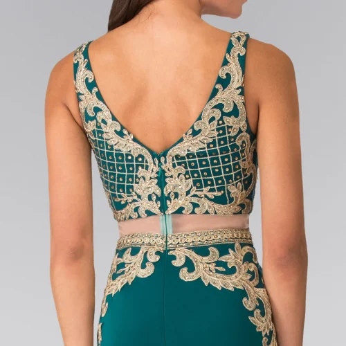 gl2334-green-4-floor-length-prom-pageant-gala-red-carpet-jersey-beads-embroidery-zipper-v-back-sleeveless-v-neck-mock-two-piece-two-piece