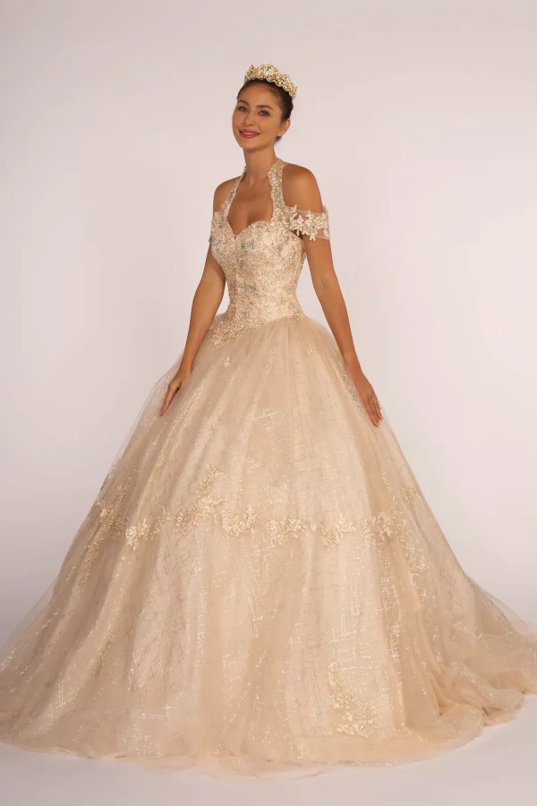 gl2602-champagne-1-floor-length-quinceanera-mesh-embroidery-jewel-corset-cut-away-shoulder-halter-ball-gown