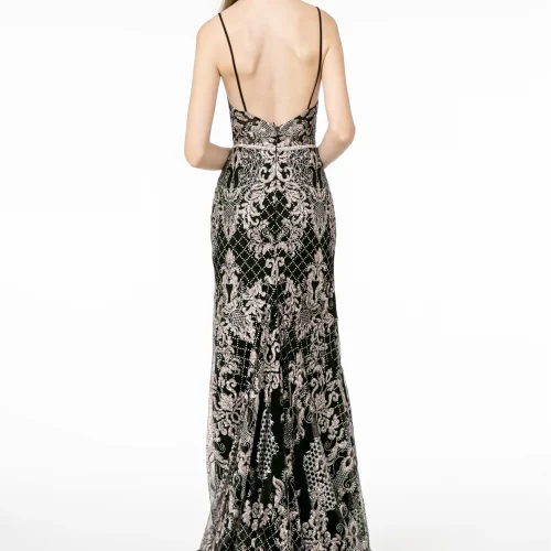 gl2990-black-2-long-prom-pageant-mesh-glitter-open-back-zipper-spaghetti-strap-illusion-v-neck-mermaid-trumpet