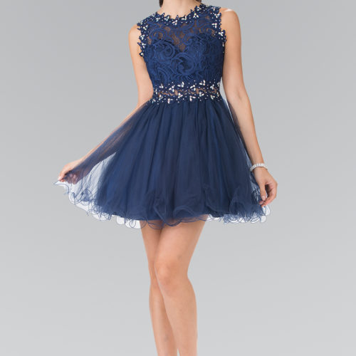 gs1427-navy-1-short-homecoming-cocktail-bridesmaids-damas-lace-tulle-covered-back-zipper-sleeveless-crew-neck-babydoll