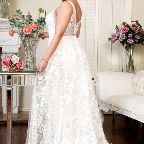 gl1903-ivory-2-long-wedding-gowns-mesh-glitter-sheer-zipper-v-back-straps-illusion-v-neck-mermaid