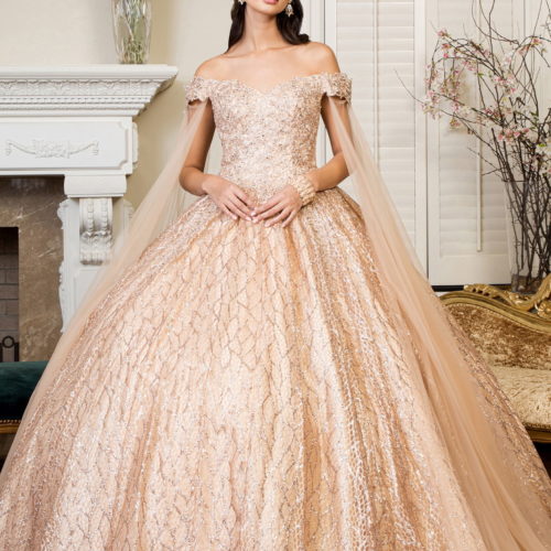 lady in gold quinceanera gown