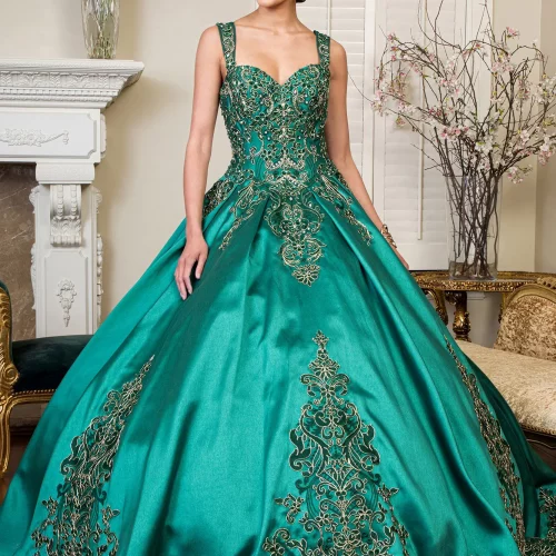 gl1930-green-5-floor-length-quinceanera-satin-embroidery-jewel-corset-straps-sweetheart-ball-gown