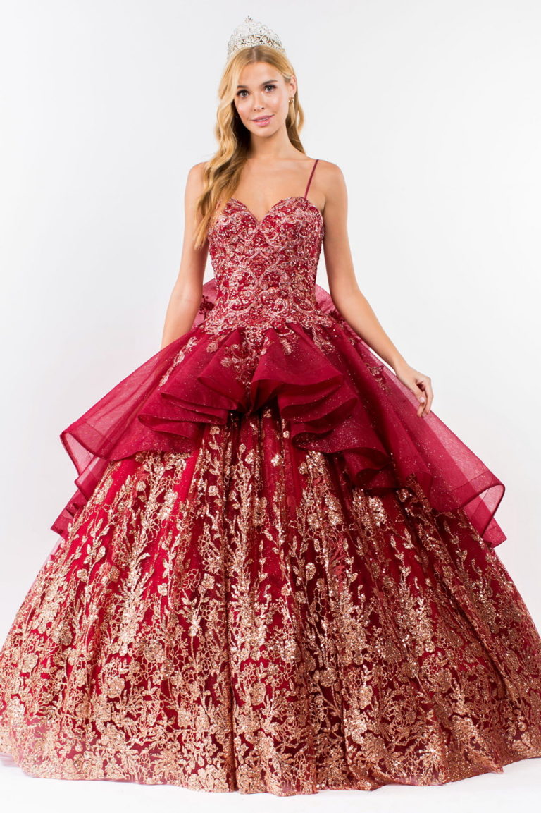 GL1927 | Embroidery Mesh Quinceanera Dress | GLS Collective