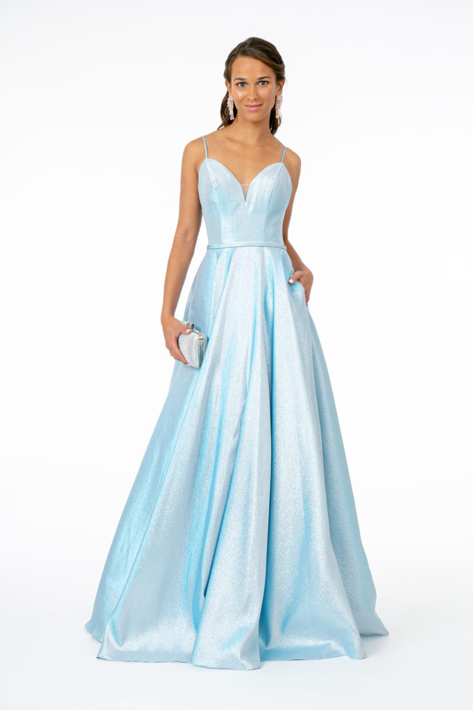 blue long gala dress