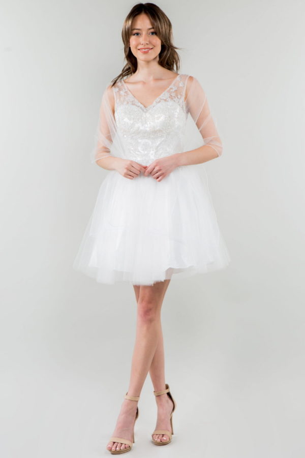 White sequin mesh open back corset spaguetti strap sweetheart babydoll short dress