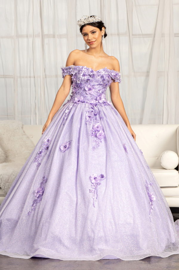 woman in lilac ballgown