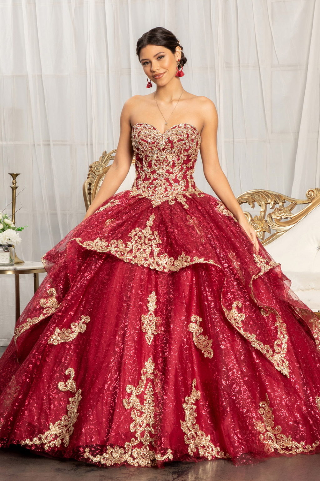 GL1987 | Embroidery Quinceanera Ball Gown | GLS Collective