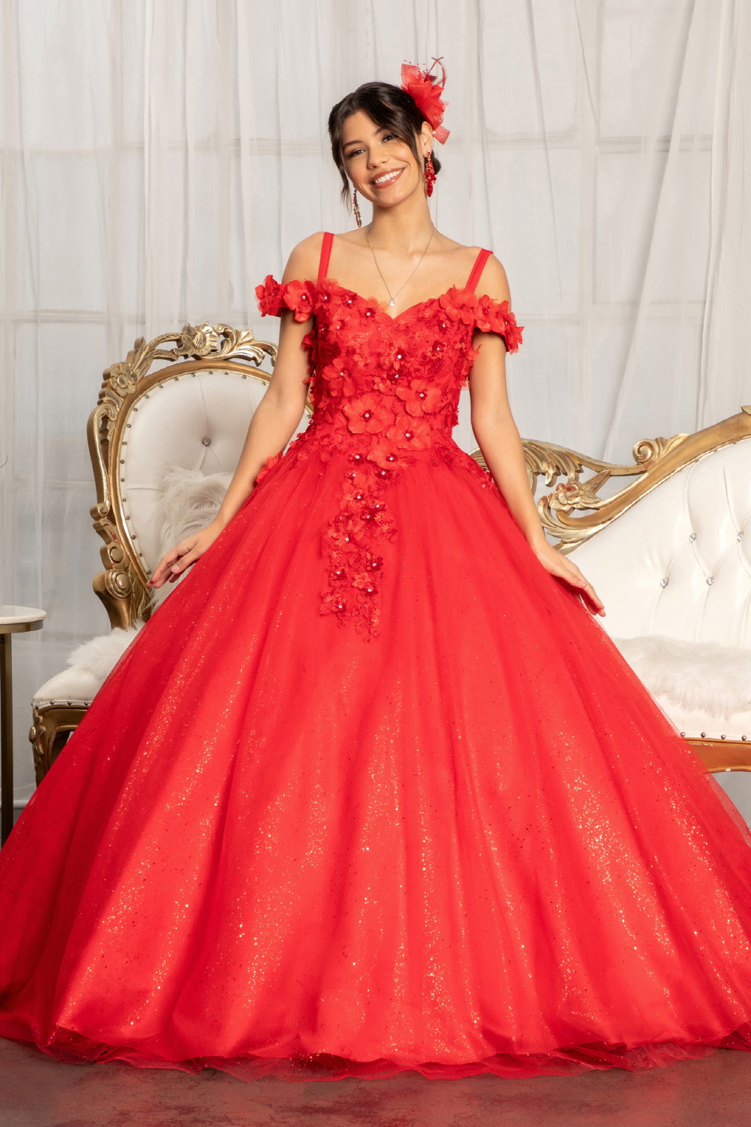 Red Quinceanera Gown