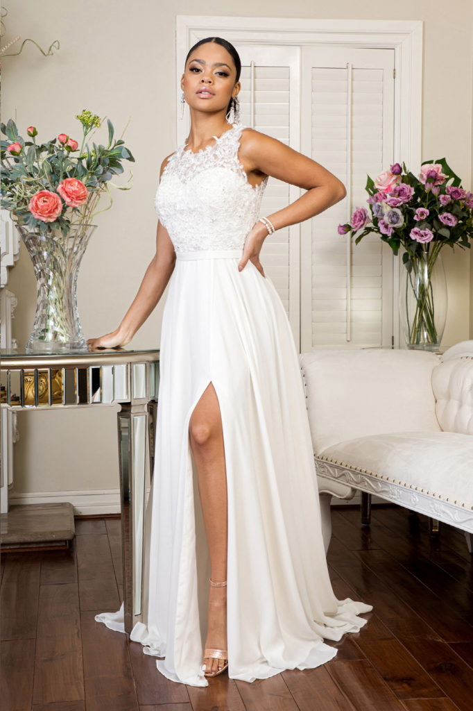 sleeveless wedding dress