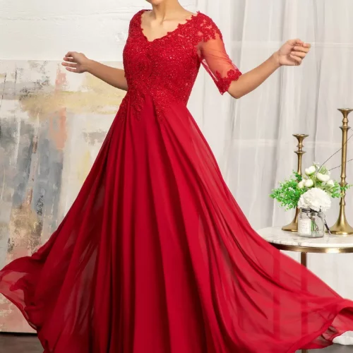 gl1982-burgundy-3-long-wedding-gowns-mother-of-bride-chiffon-embroidery-jewel-zipper-v-back-short-sleeve-v-neck-a-line
