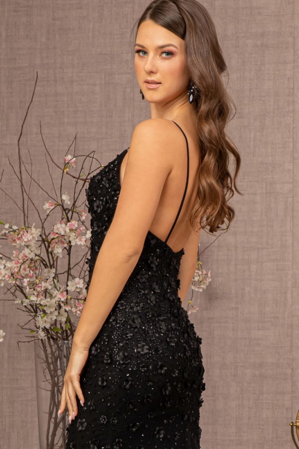 Off The Shoulder Feathered Sequins Trumpet Dress GLS by Gloria GL3130 - Women Formal Dress - Special Occasion/Curves XS / Black