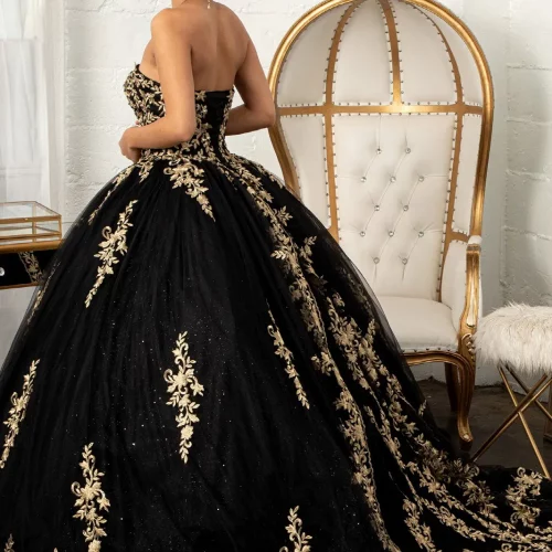 gl3016-black-2-floor-length-quinceanera-lace-tulle-beads-embroidery-jewel-glitter-open-zipper-corset-strapless-sweetheart-ball-gown-cape