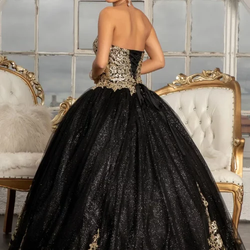 gl3022-black-2-floor-length-quinceanera-mesh-sequin-glitter-open-zipper-corset-strapless-sweetheart-ball-gown